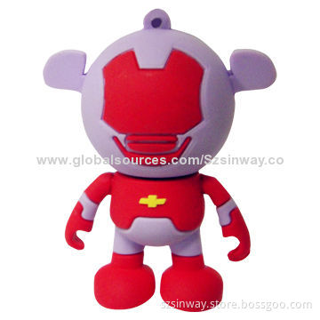 Rubber USB Flash Drive, Made of Promotional/PVC, Multivariate People Design